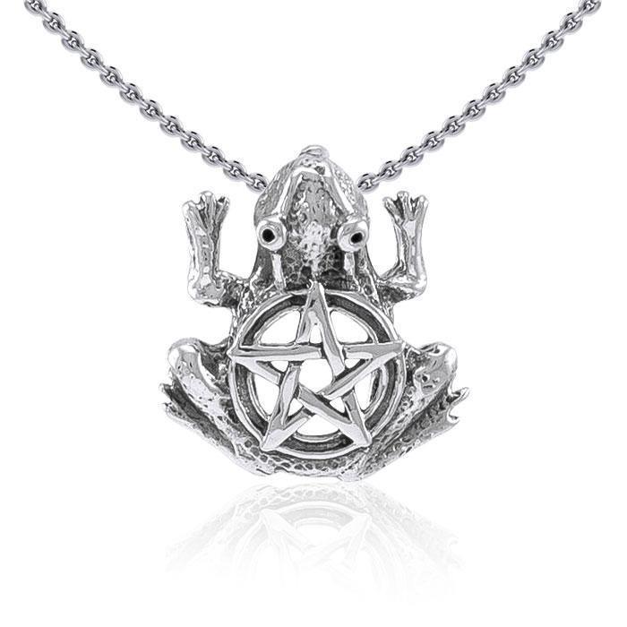 Frog Pentagram Silver Pendant TP3293