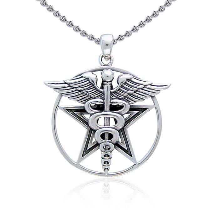 Pentacle With Cadueceus Pendant TP3309