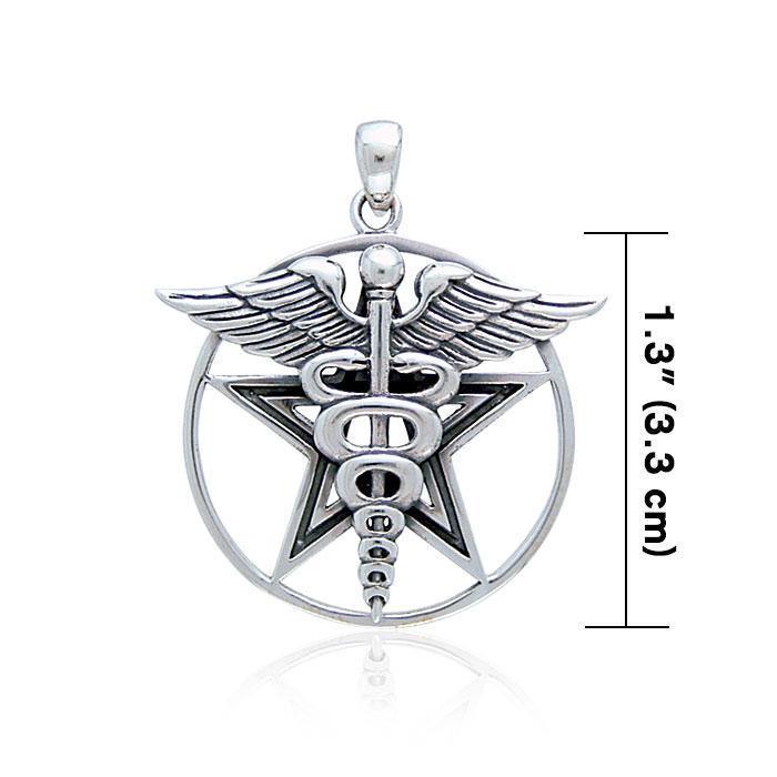 Pentacle With Cadueceus Pendant TP3309