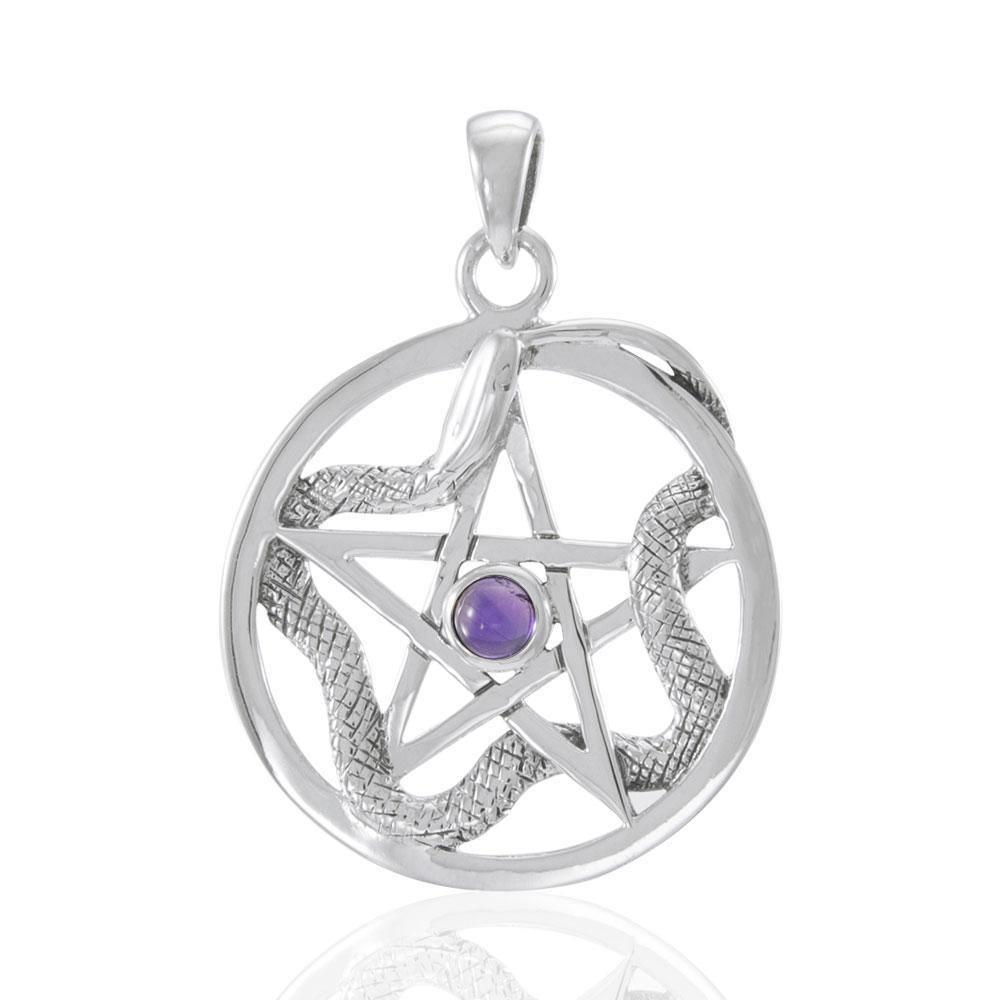 The Star with Weaving Snake Silver Pendant TP3312