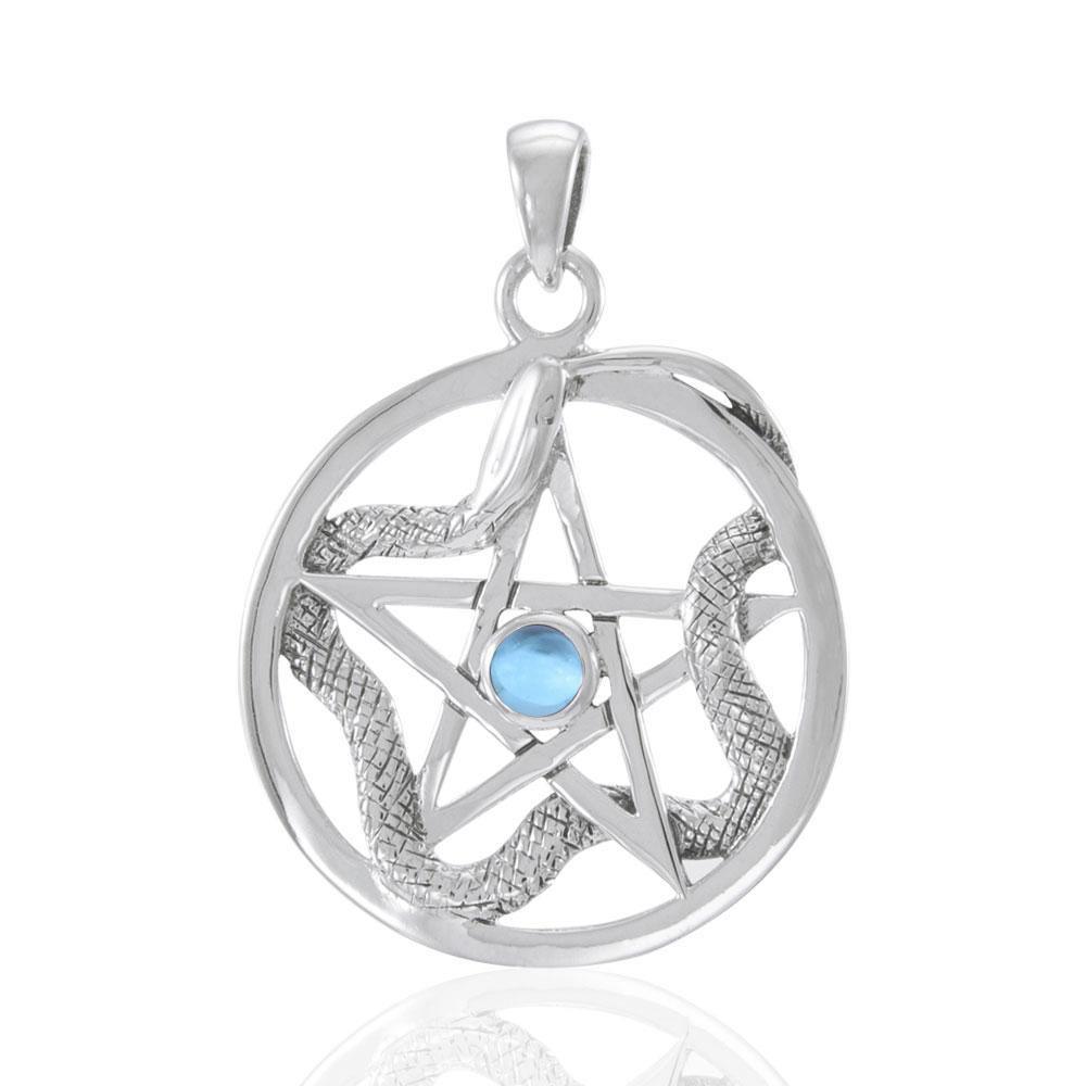 The Star with Weaving Snake Silver Pendant TP3312