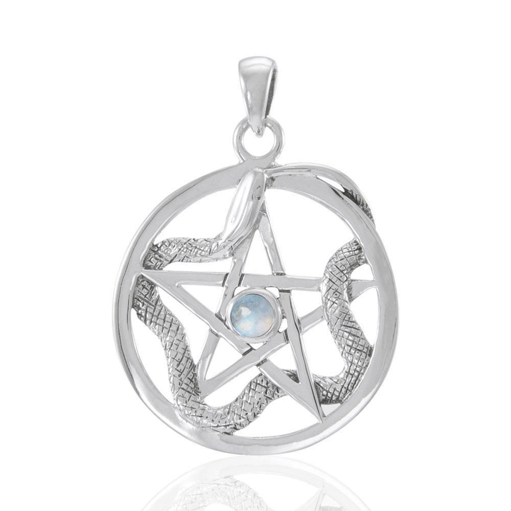The Star with Weaving Snake Silver Pendant TP3312