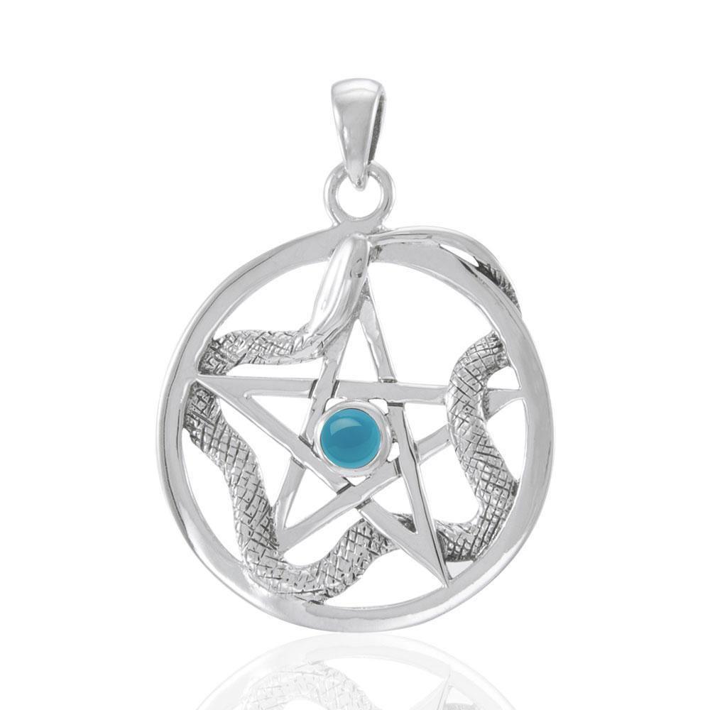 The Star with Weaving Snake Silver Pendant TP3312