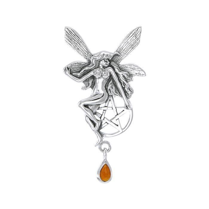 Fairy with Pentagram Silver Pendant TP3319