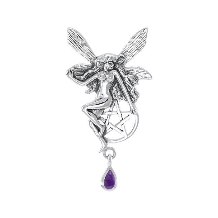 Fairy with Pentagram Silver Pendant TP3319
