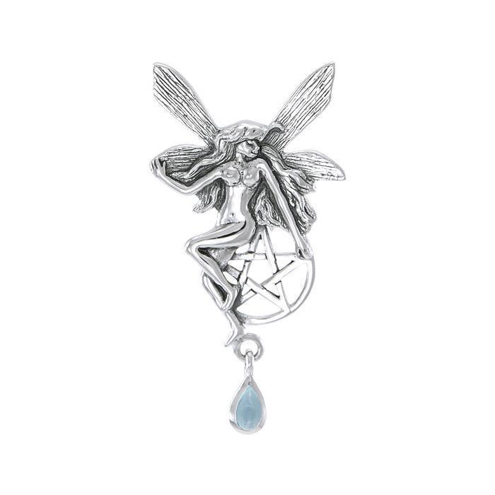 Fairy with Pentagram Silver Pendant TP3319