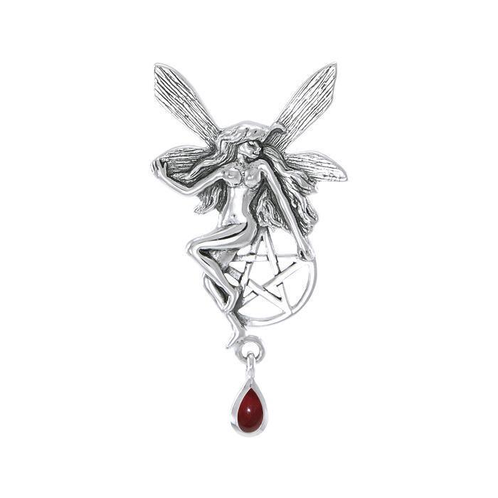 Fairy with Pentagram Silver Pendant TP3319