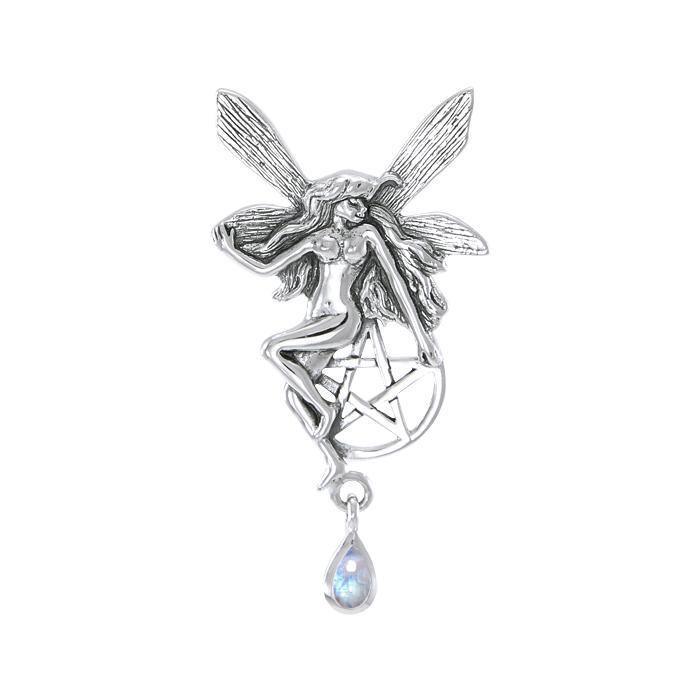 Fairy with Pentagram Silver Pendant TP3319