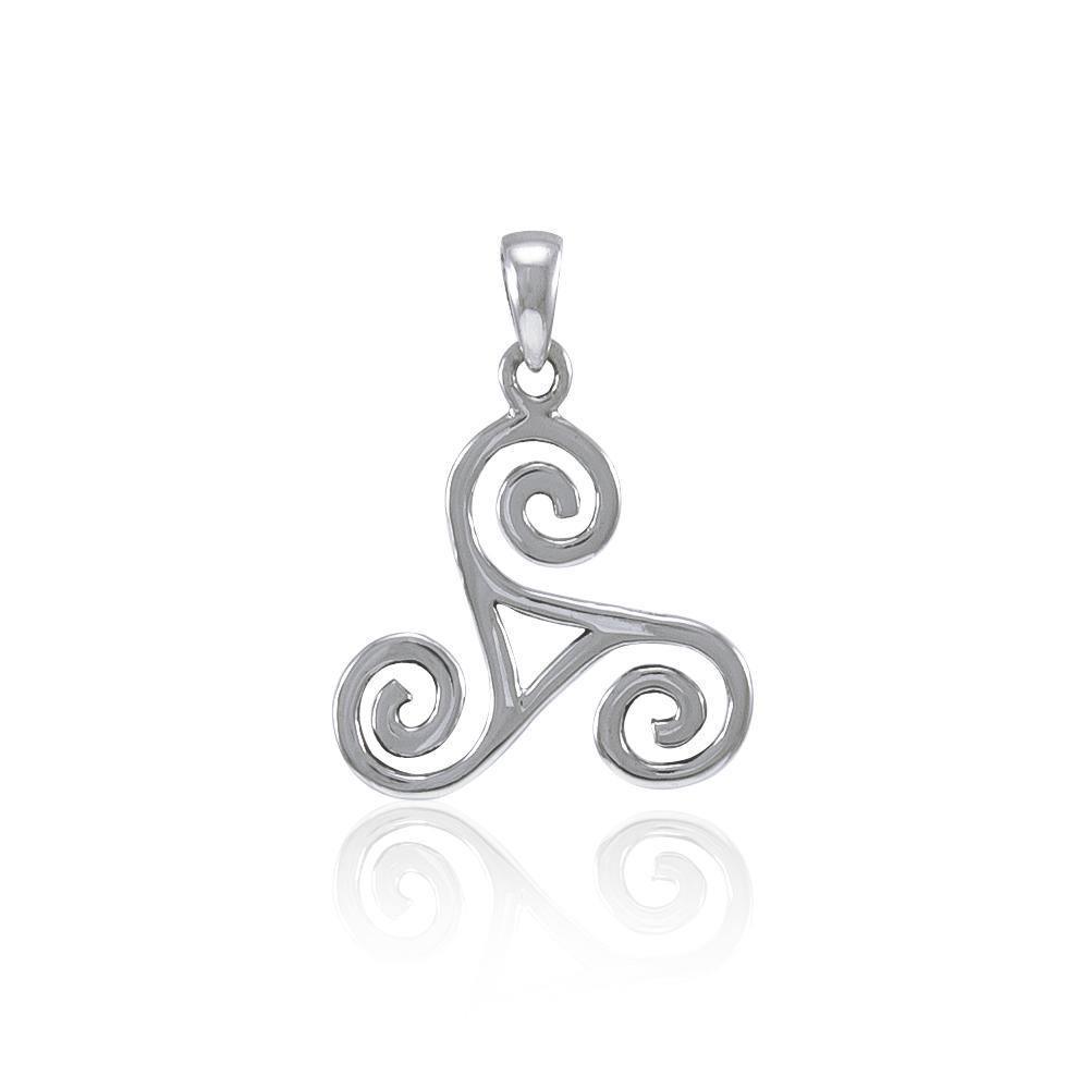 Celtic Silver Spiral Pendant TP332