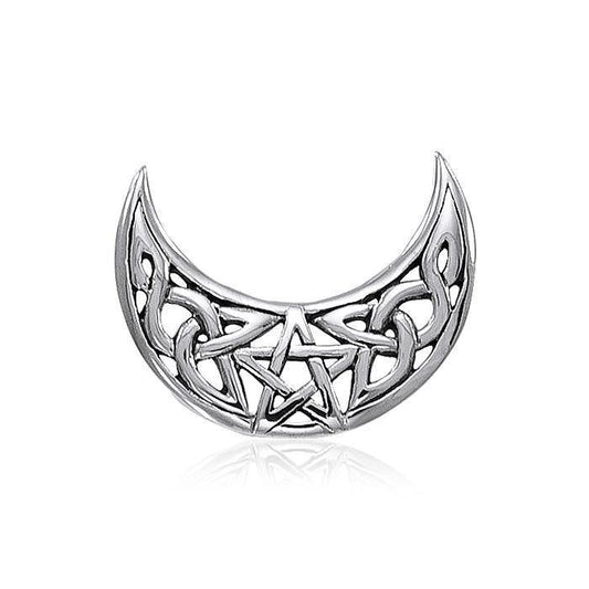 Celtic-inspired Crescent Moon ~ Sterling Silver Blue Moon Pendant Jewelry TP3331