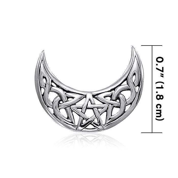 Celtic-inspired Crescent Moon ~ Sterling Silver Blue Moon Pendant Jewelry TP3331