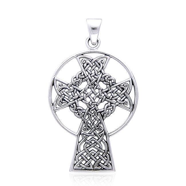 Celtic Knotwork St. Andrews Cross Silver Pendant TP3414