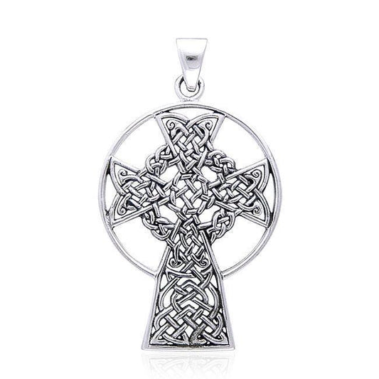 Celtic Knotwork St. Andrews Cross Silver Pendant TP3414