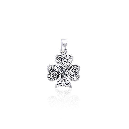 Celtic Knotwork Shamrock Silver Pendant TP3419