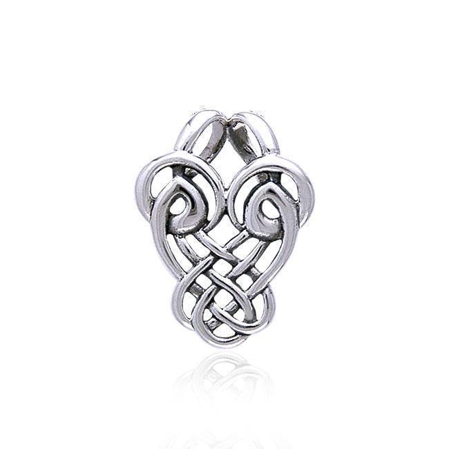Celtic Dancing Birds Knotwork Silver Pendant TP3420