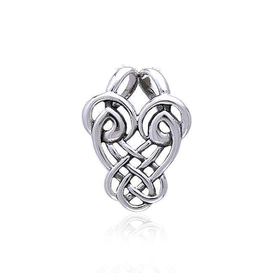 Celtic Dancing Birds Knotwork Silver Pendant TP3420