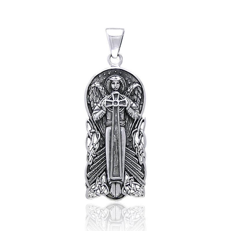 Celtic Angel Of Devotion Silver Pendant TP3442 - peterstone.dropshipping