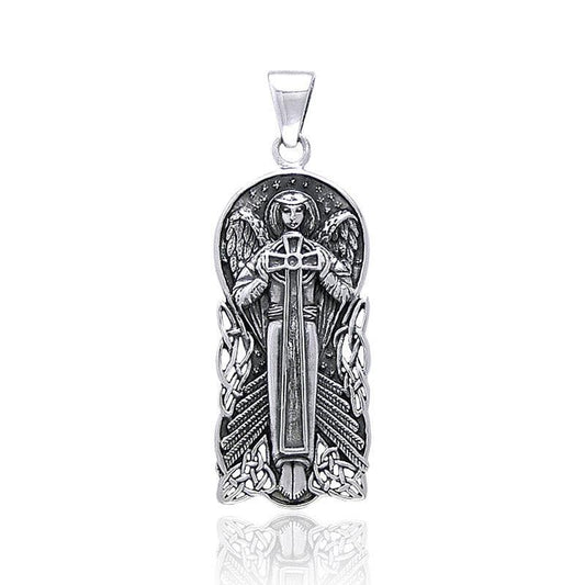 Celtic Angel Of Devotion Silver Pendant TP3442 - peterstone.dropshipping