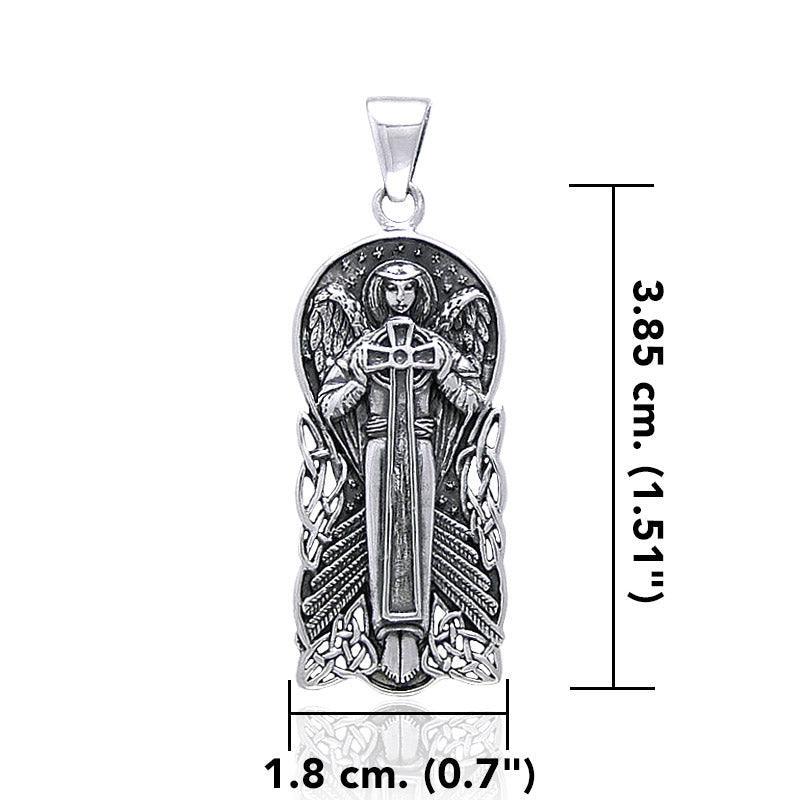Celtic Angel Of Devotion Silver Pendant TP3442 - peterstone.dropshipping