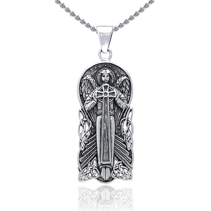 Celtic Angel Of Devotion Silver Pendant TP3442 - peterstone.dropshipping