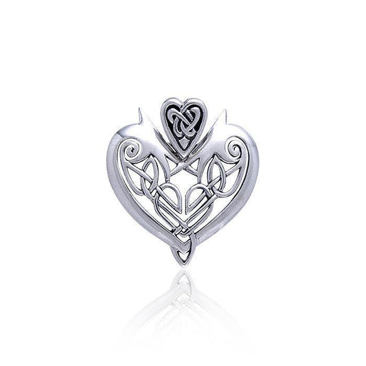 Joyous Heart Celtic Knotwork Silver Pendant TP3444