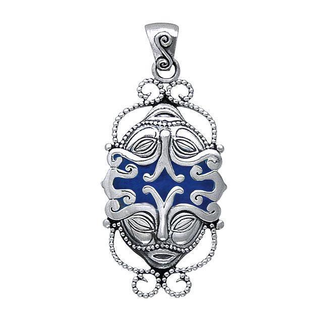 Janus God Silver Pendant with Enamel TP3455