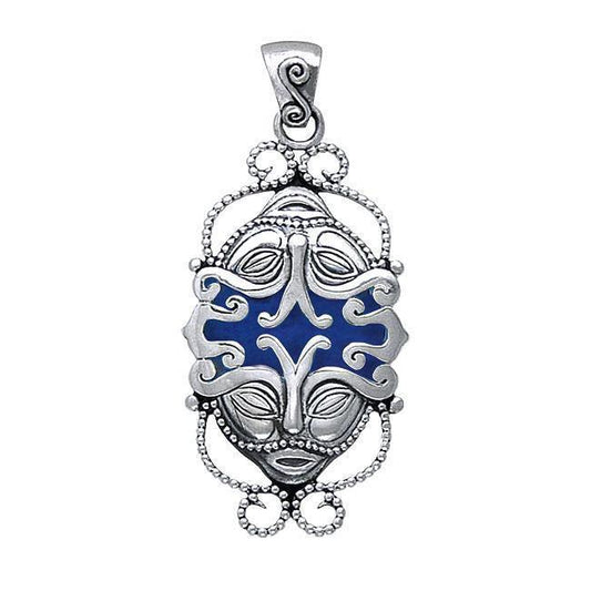 Janus God Silver Pendant with Enamel TP3455