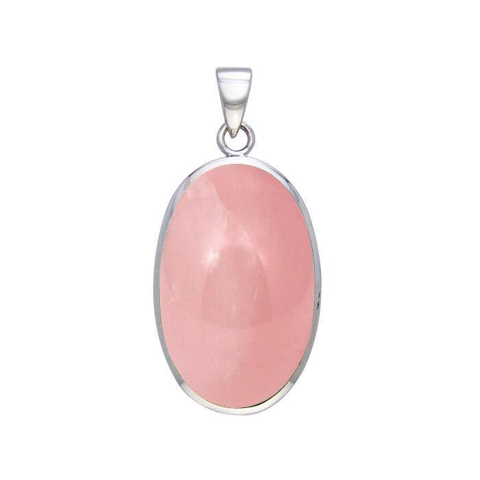 Large Silver Oval with Inlay Stone Pendant TP3539