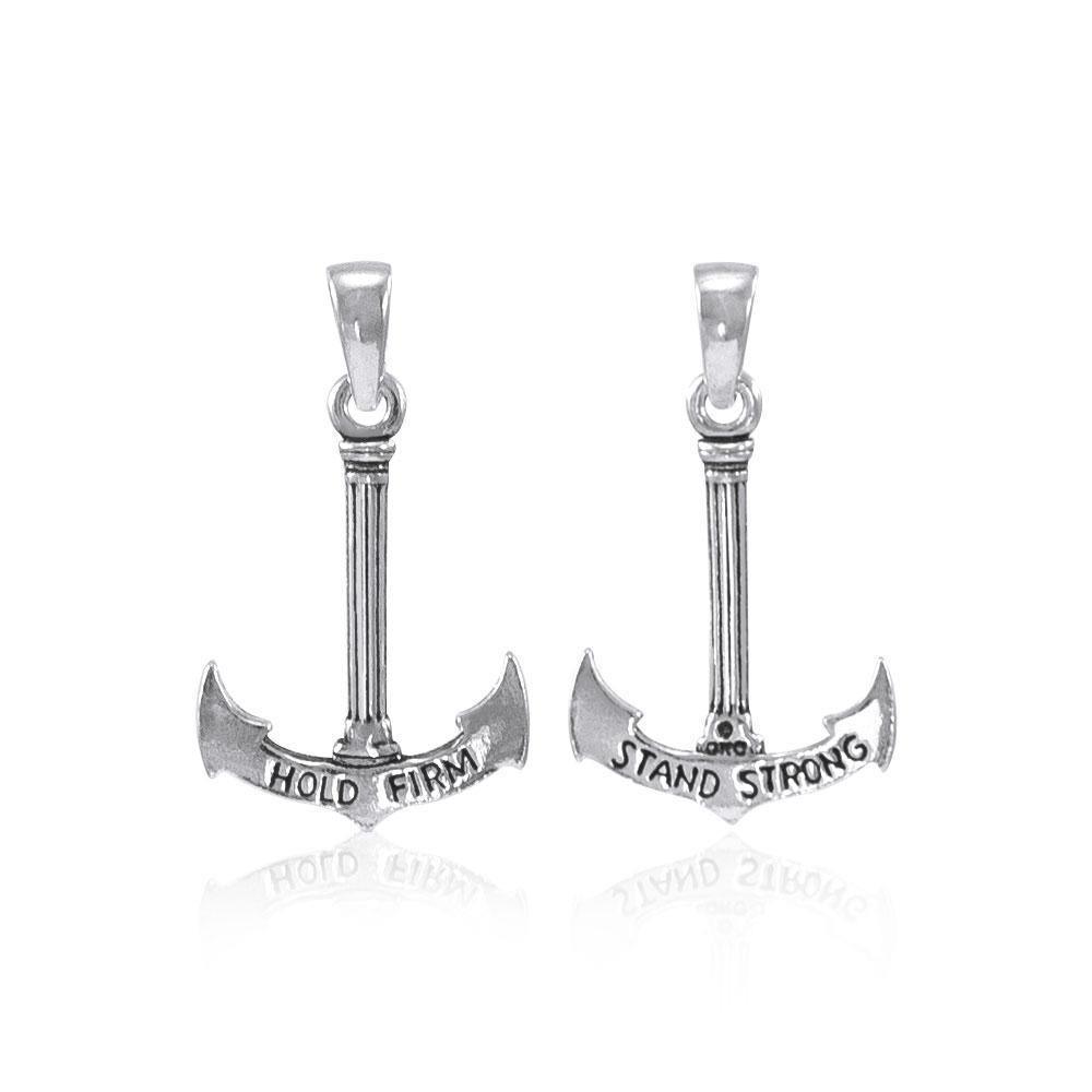 Stand Strong and Hold Firm Anchor Silver Pendant TP3544
