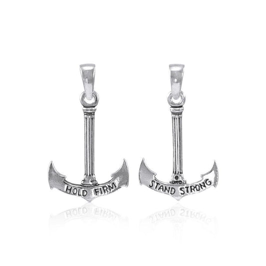 Stand Strong and Hold Firm Anchor Silver Pendant TP3544