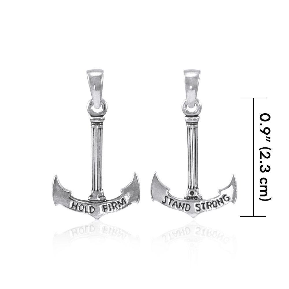 Stand Strong and Hold Firm Anchor Silver Pendant TP3544