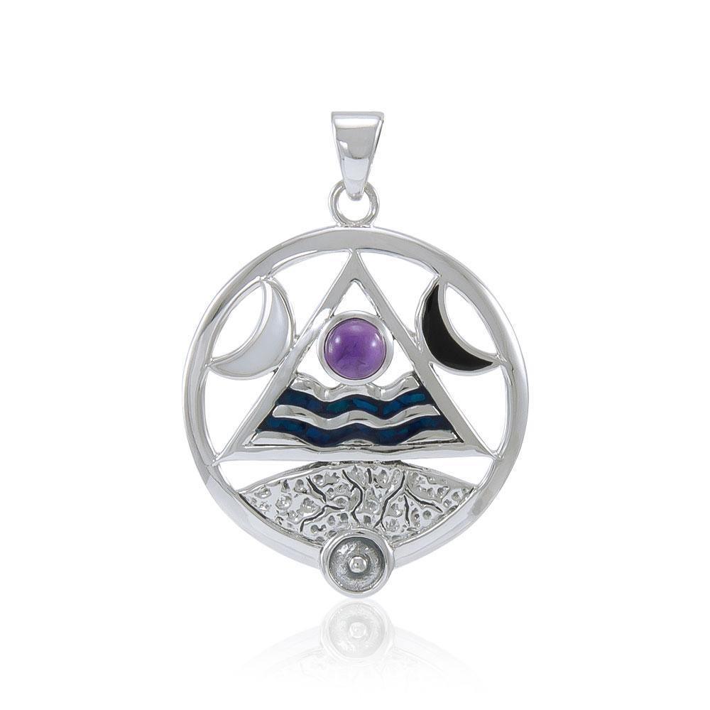 Four Elements Lunar Power Silver Pendant with Gem TP3559