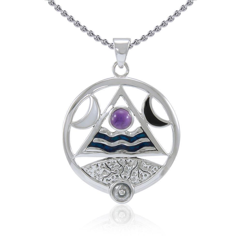 Four Elements Lunar Power Silver Pendant with Gem TP3559