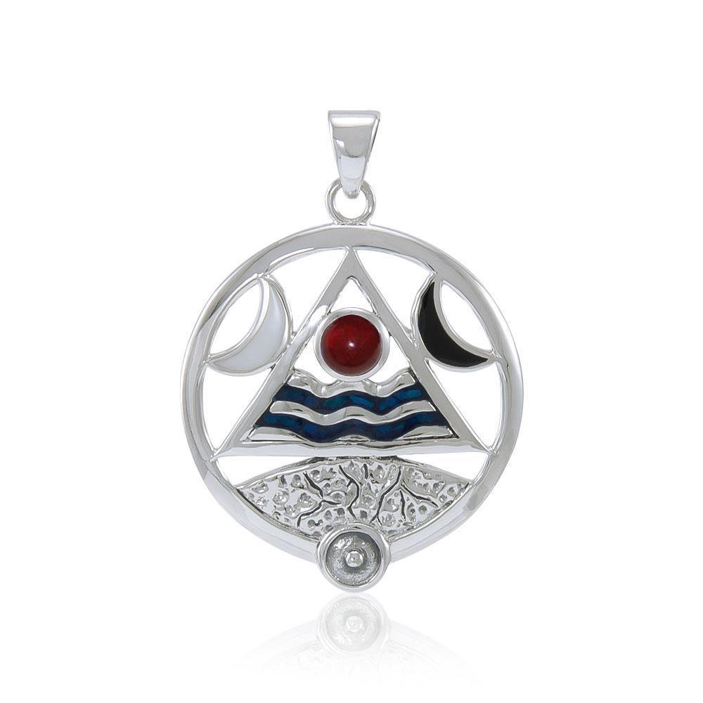 Four Elements Lunar Power Silver Pendant with Gem TP3559