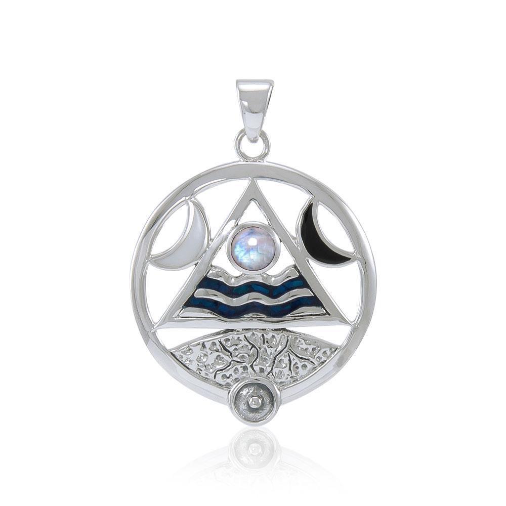 Four Elements Lunar Power Silver Pendant with Gem TP3559