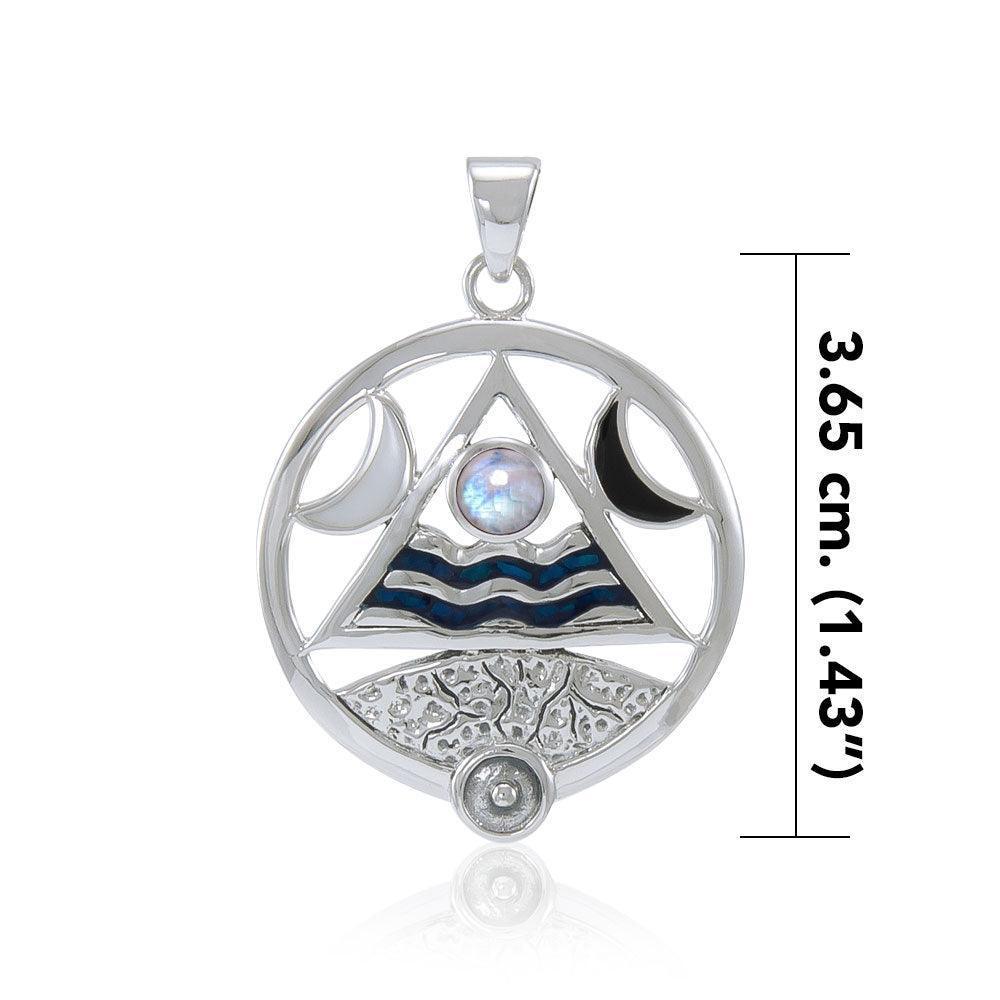 Four Elements Lunar Power Silver Pendant with Gem TP3559
