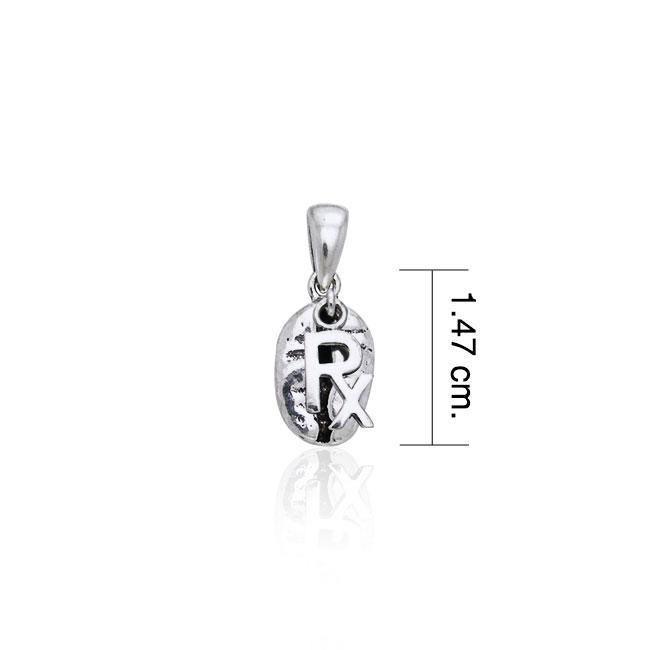 Rx Coffee Bean Silver Pendant TP386