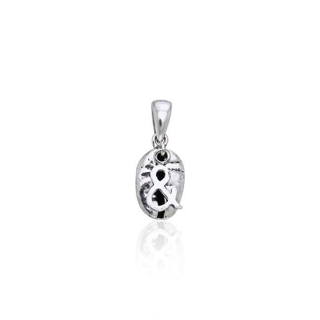 And Symbol Coffee Bean Silver Pendant TP391