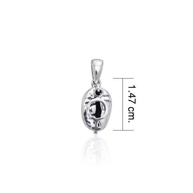 Female Symbol on Coffee Bean Silver Pendant TP398