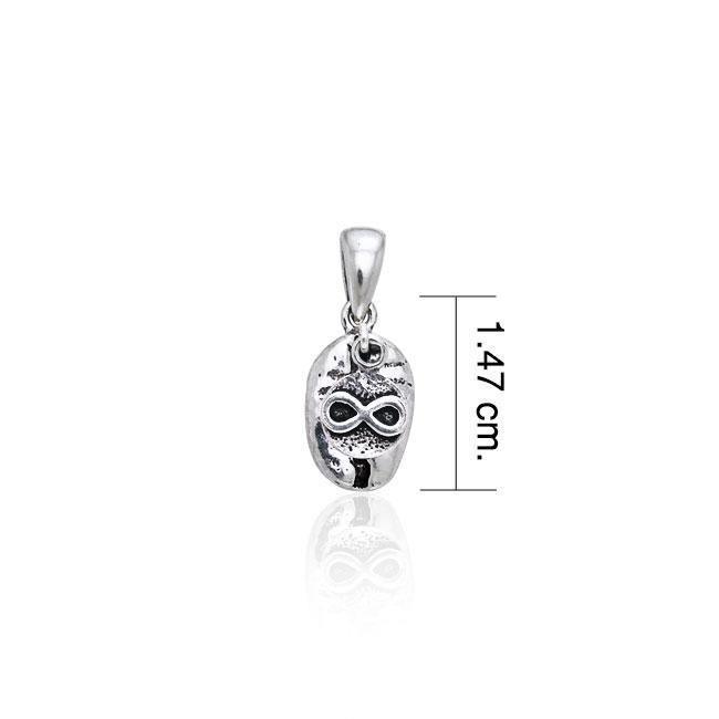 Infinity Sign on Coffee Bean Silver Pendant TP404
