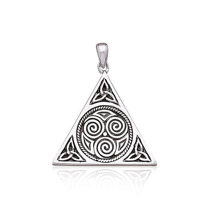 Celtic Triskele Silver Pyramid Pendant TP441