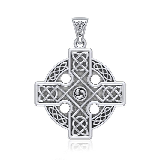 Manifest the traditional faith ~ Sterling Silver Celtic Cross Triquetra Pendant Jewelry TP477