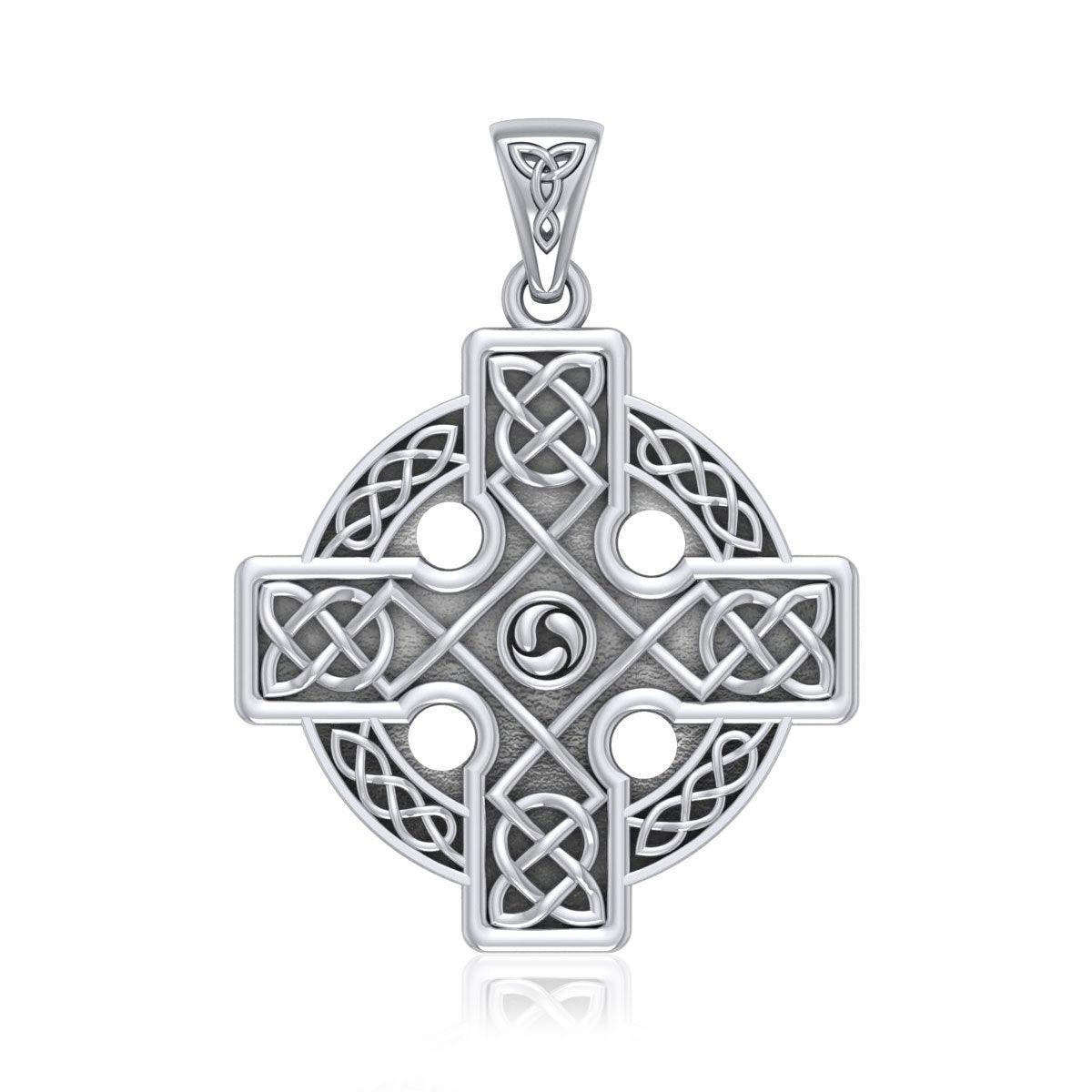 Manifest the traditional faith ~ Sterling Silver Celtic Cross Triquetra Pendant Jewelry TP477