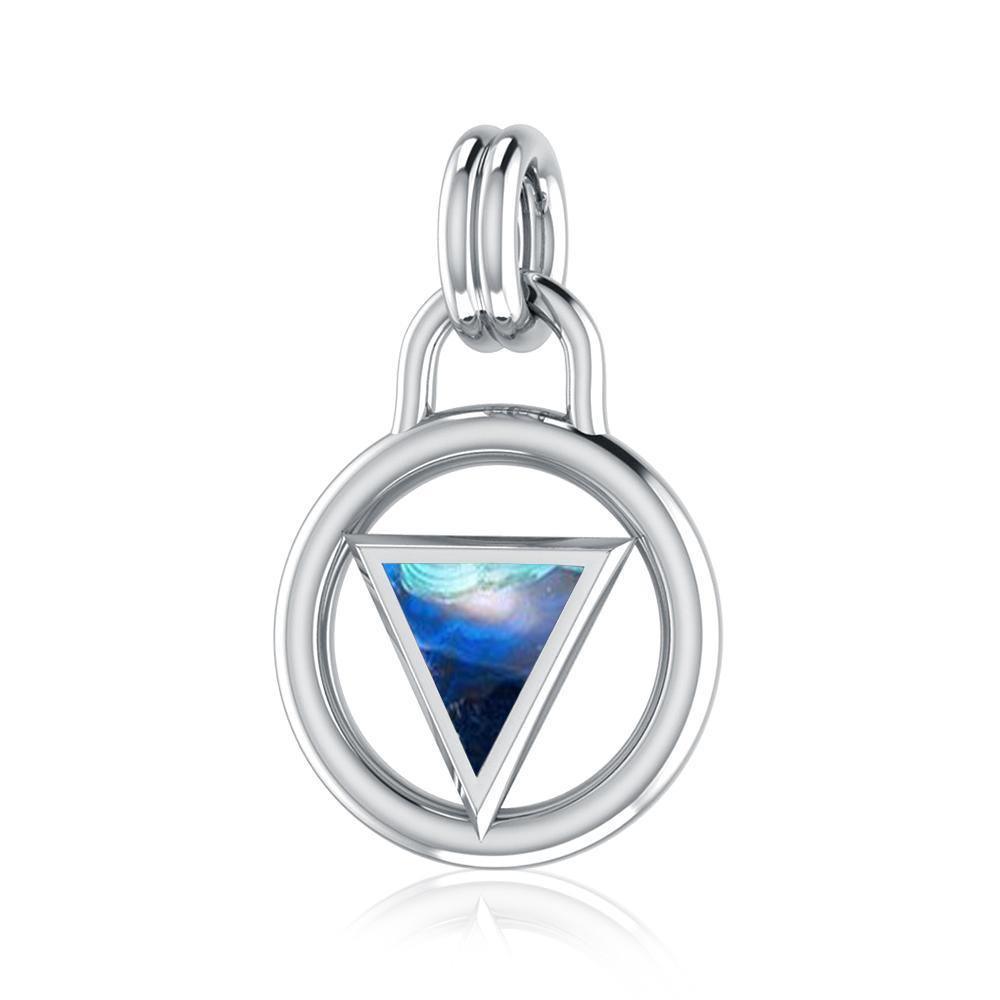 Rainbow Encircled Triangle Silver Pendant TP523