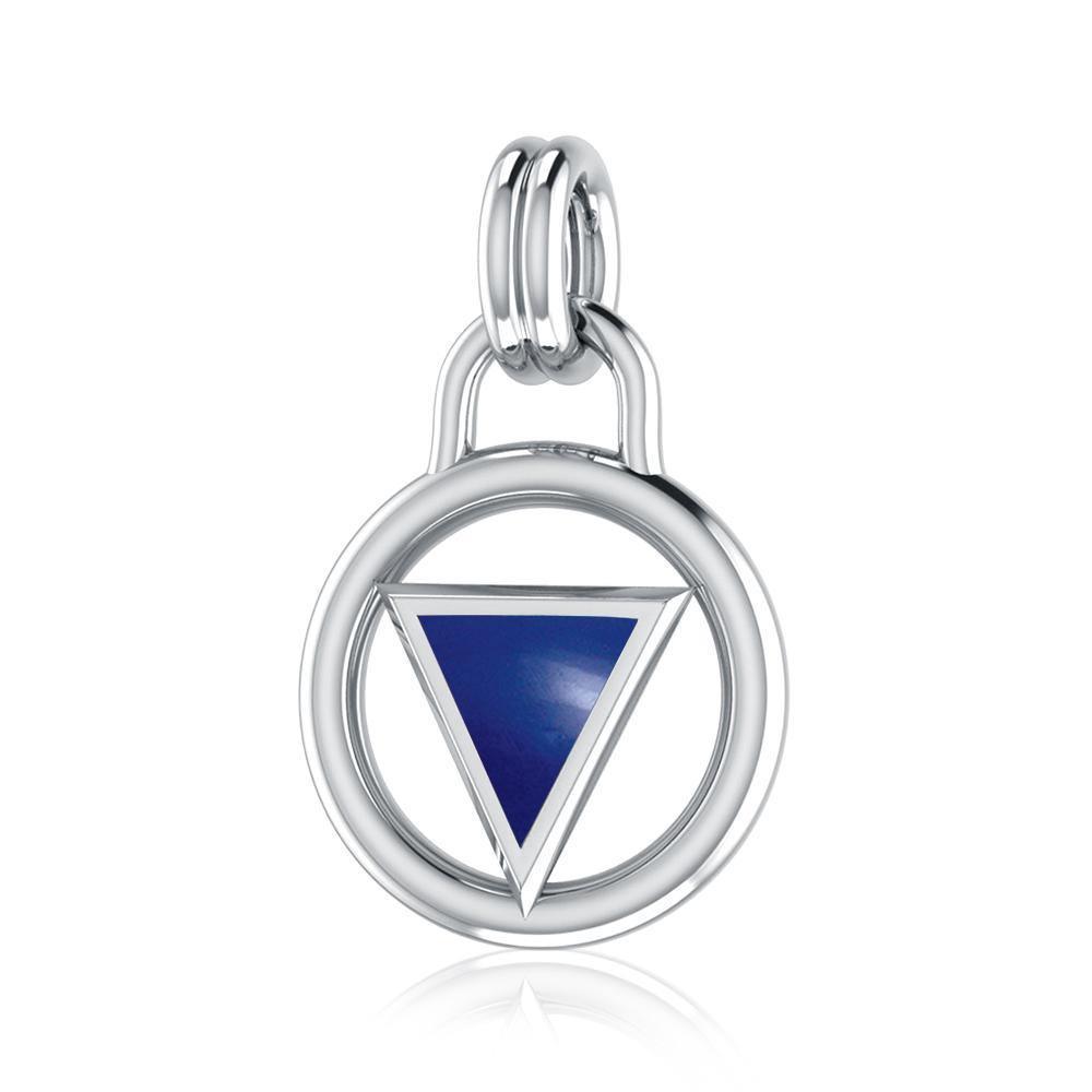 Rainbow Encircled Triangle Silver Pendant TP523