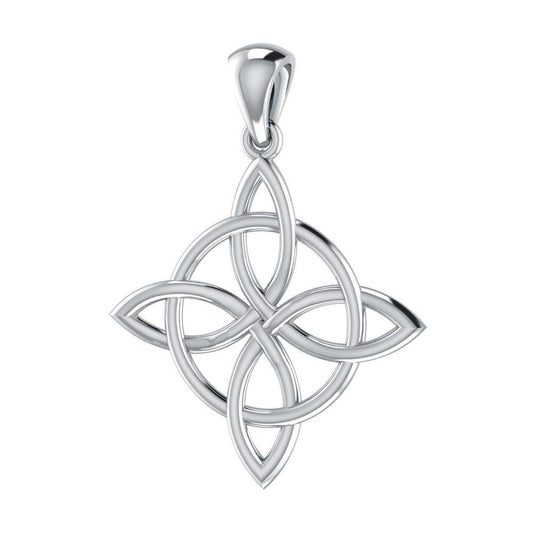 Live in the elements of four ~ Celtic Four-Point Sterling Silver Jewelry Pendant TP554