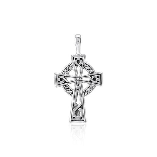 Celtic Knotwork Cross Silver Pendant TP630