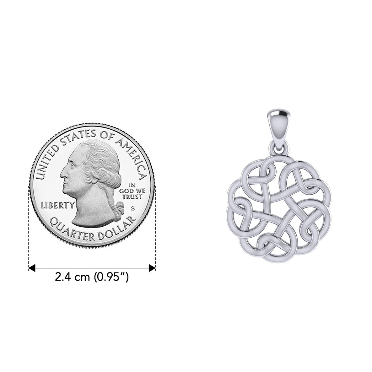 Celtic Knotwork Sterling Silver Pendant TP682