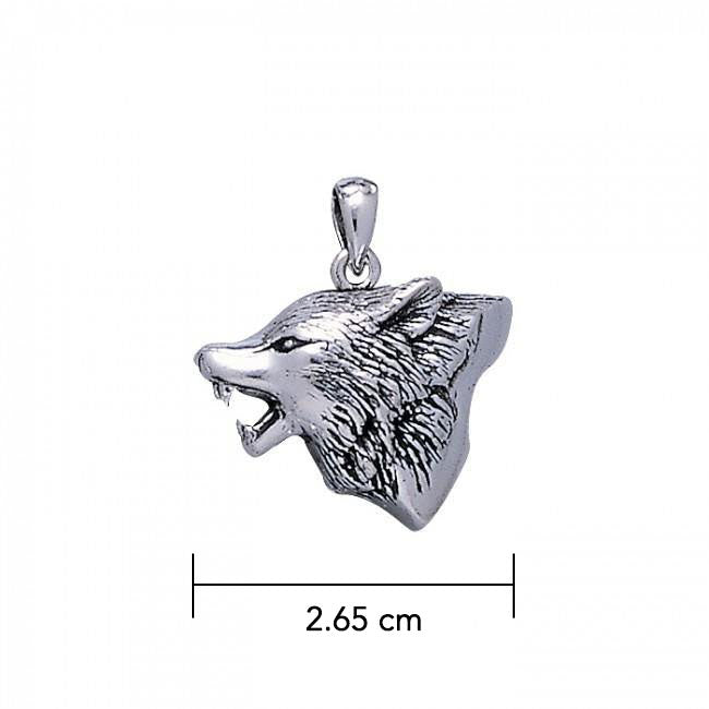 Howling Wolf Sterling Silver Pendant TP812