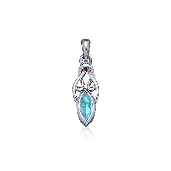 Celtic with Marquise Gemstone Silver Pendant TP856